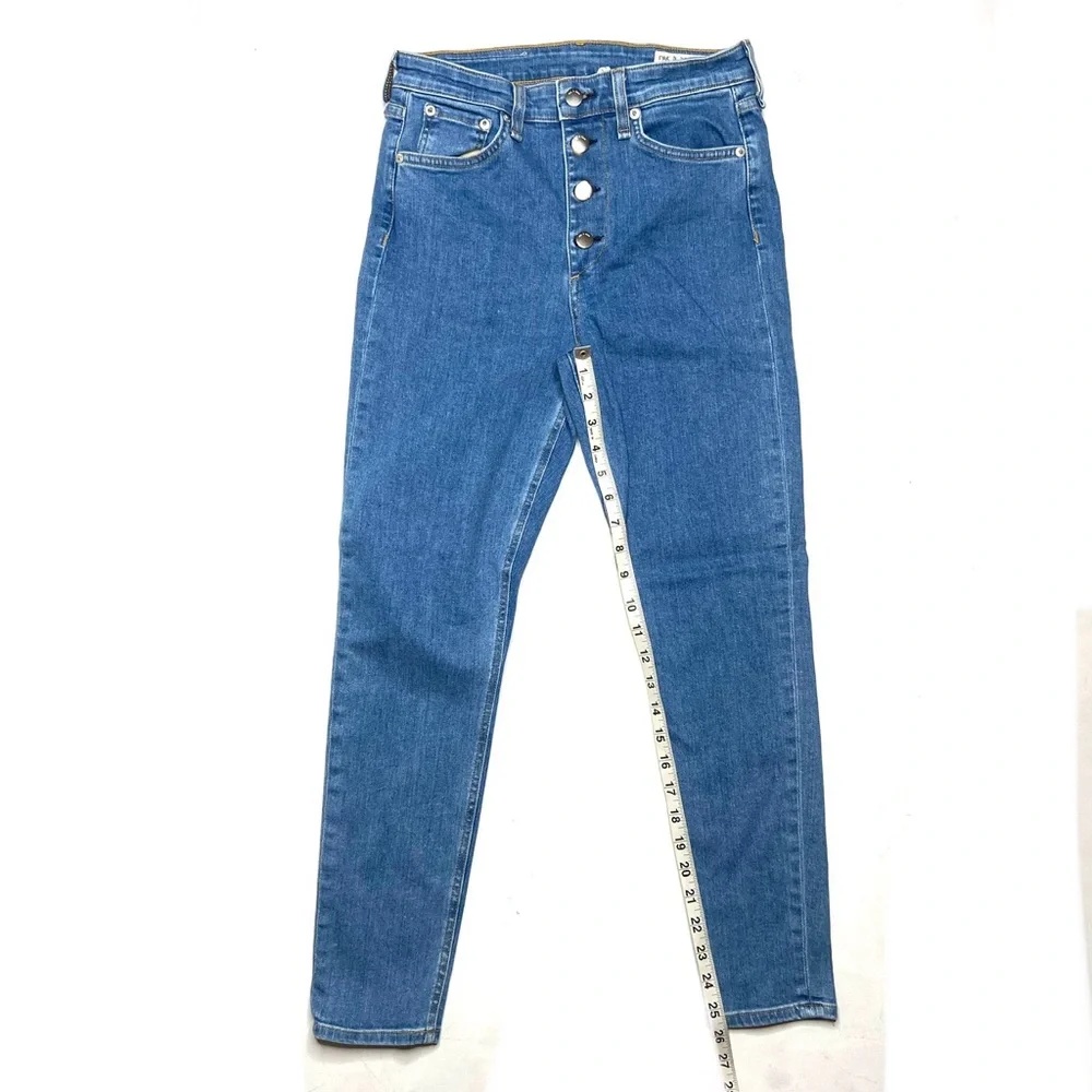 Rag & Bone Nina High Rise Skinny Ankle Jean Exposed Button Fly Size 27